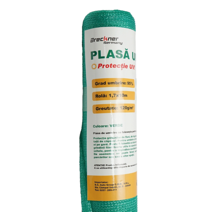 Plasa umbrire verde 95% 1.7 x 10 m cu protectie UV pentru gradina si gard (BK78423) [3]