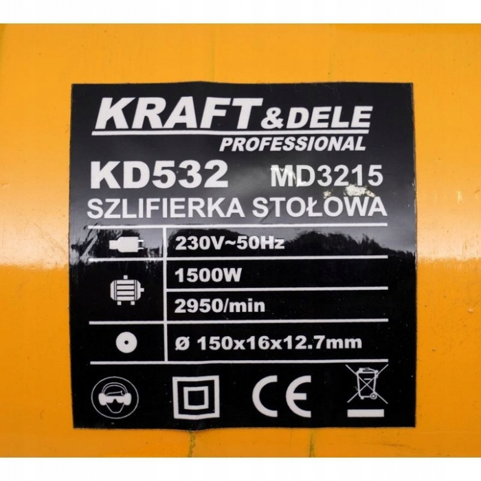 Polizor de banc 150mm 1500W, 2 discuri de piatra (KD532-Z) [2]