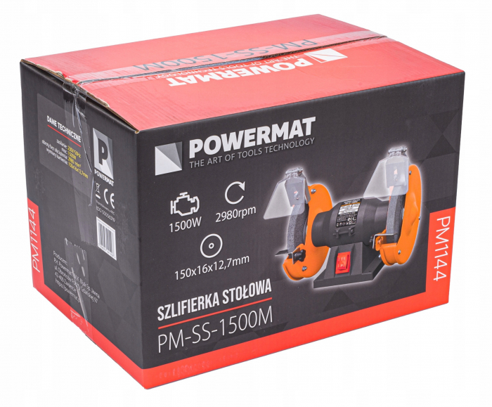 Polizor de banc 150mm 1500W, 2 discuri de piatra (PM1144) [5]