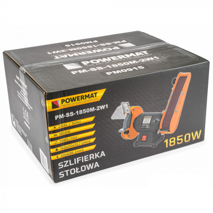 Polizor de banc 1850W piatra disc 150mm si banda (PM0915) [5]