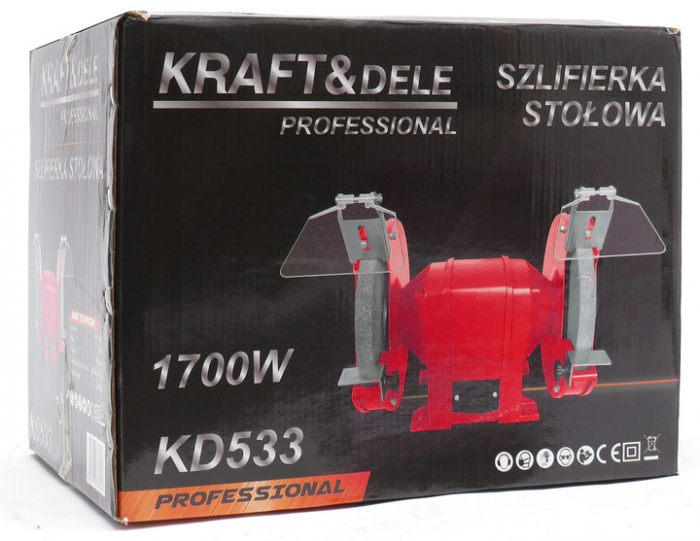Polizor de banc 200mm 1700W 2 discuri de piatra (KD533) [6]
