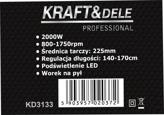 Polizor ipsos 2000W 225mm telescopic 800-1750rpm aspirare praf LED pentru pereti tavane (KD3133) [14]