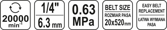 Polizor pneumatic cu banda 20x520mm (YT-09742) [5]