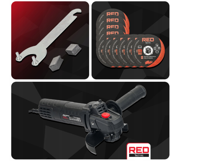 Polizor unghiular 125mm 1300W 230V 11500rpm filet M14 viteza reglabila set 10 discuri (RTSZK0013) [22]