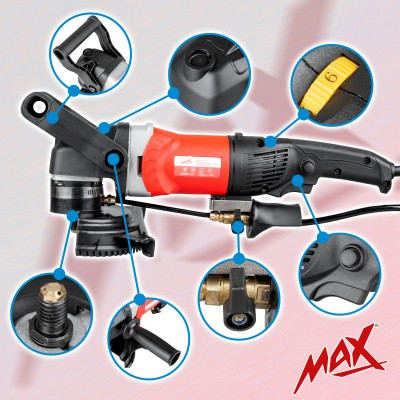 Polizor unghiular electric umed cu admisie de apa 1250W 6 viteze 700-3000 rpm (MXWSG-125) [12]