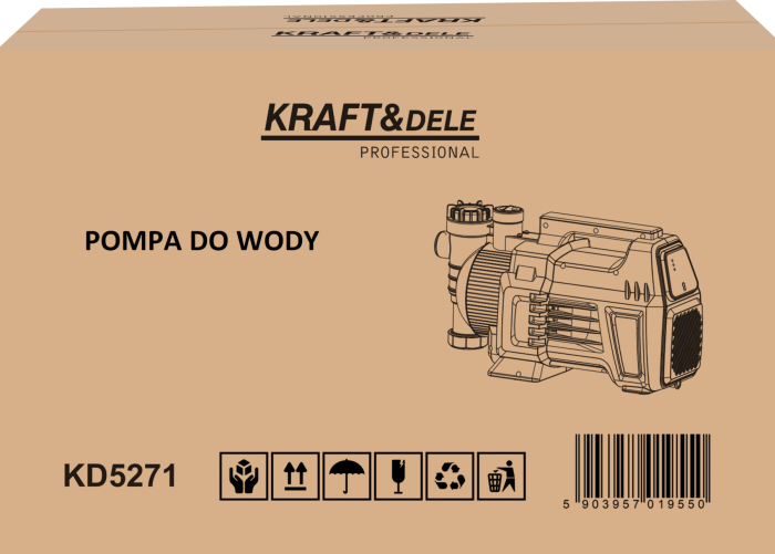 Pompa apa gradina 1500W debit 4700 L/h  presiune 5 bar inaltime refulare 50 m (KD5271) [2]