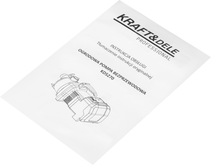 Pompa apa gradina cu acumulator 40V debit 3500 l h inaltime refulare 30 m cu 2 baterii 6Ah si incarcator (KD5270) [5]