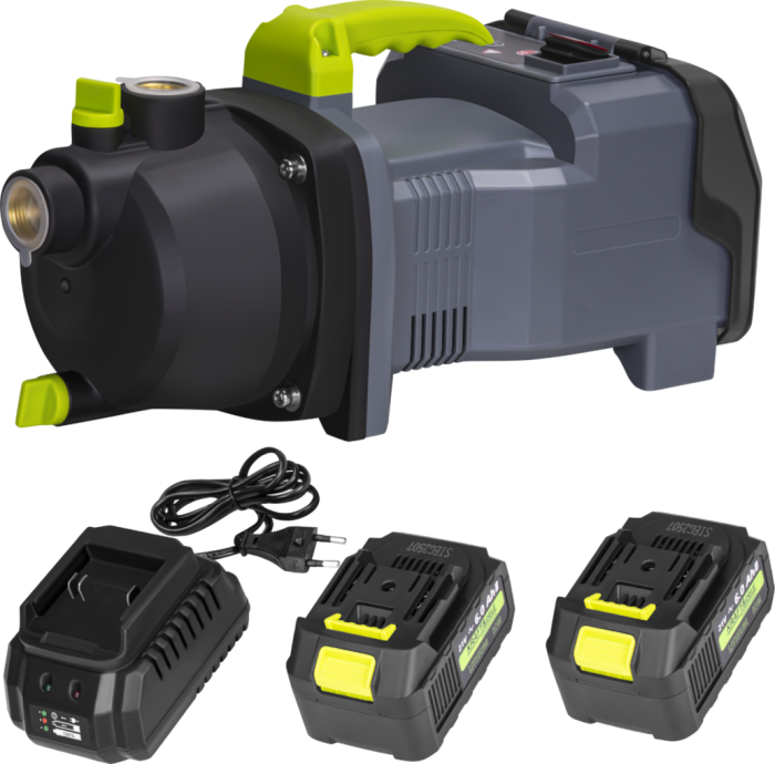 Pompa apa gradina cu acumulator 40V debit 3500 l h inaltime refulare 30 m cu 2 baterii 6Ah si incarcator (KD5270) [14]