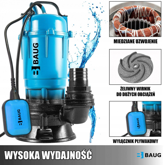 Pompa apa murdara submersibila cu cutit tocator flotor plutitor 2tol (B5201) [3]
