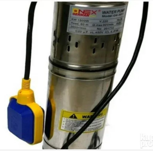 Pompa apa submersibila mare adancime cu plutitor flotor 1500W 30 l/min 60m (OX-5011) [5]