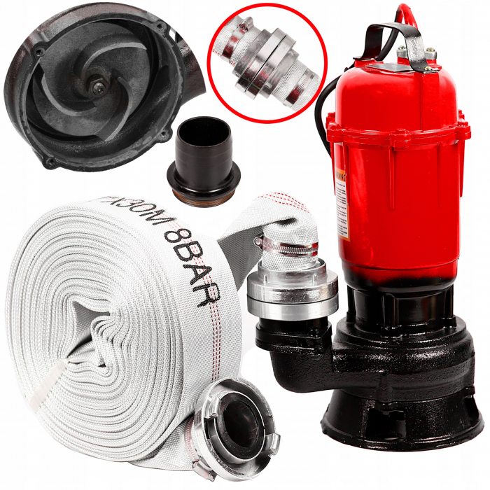 BlackFriday Pompa apa submersibila murdara 3200W + furtun 20m pompieri (CP-5501+20M) [8]