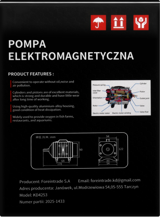 Pompa de aer electromagnetica 50W 3900 l/h pentru iaz si acvariu (KD4253) [16]
