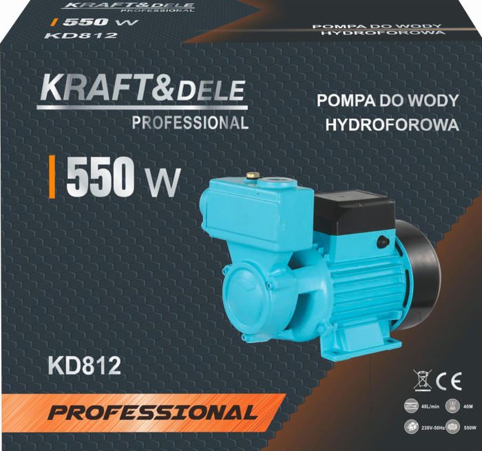 Pompa de apa cu hidrofor 550W debit 40L/min inaltime 40m (KD812) [7]