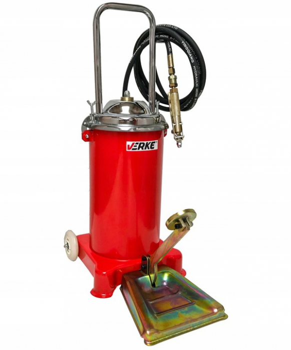 Pompa gresat 15L actionare pedala picior furtun 4m gresor (V86132) [10]