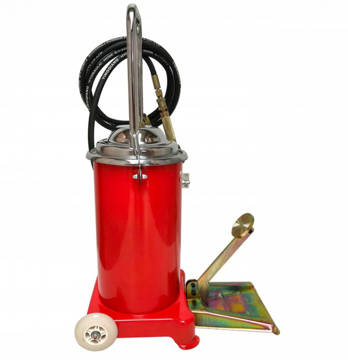 Pompa gresat 15L actionare pedala picior furtun 4m gresor (V86132) [8]