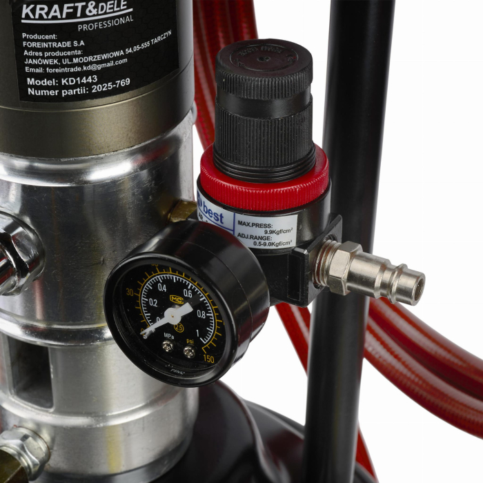 Pompa pistol gresare pneumatica 12L gresor furtun 4m (KD1443) [8]