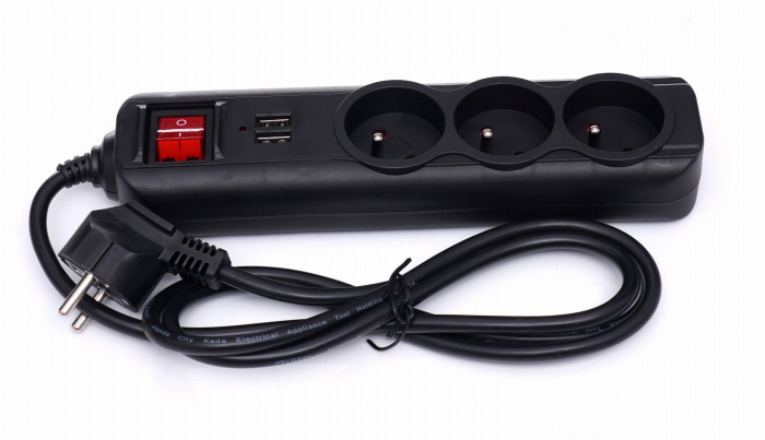 Prelungitor electric curent 1.5m 3 prize mufe USB (KD4031) [2]