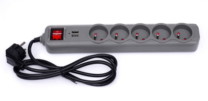 Prelungitor electric curent 1.5m 5 prize mufe USB (KD4033) [3]