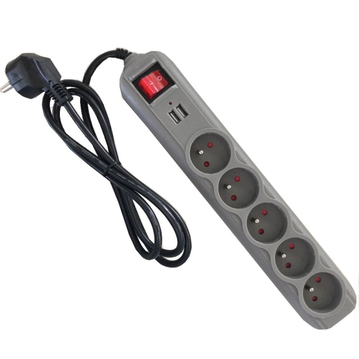 Prelungitor electric curent 1.5m 5 prize mufe USB (KD4033) [7]