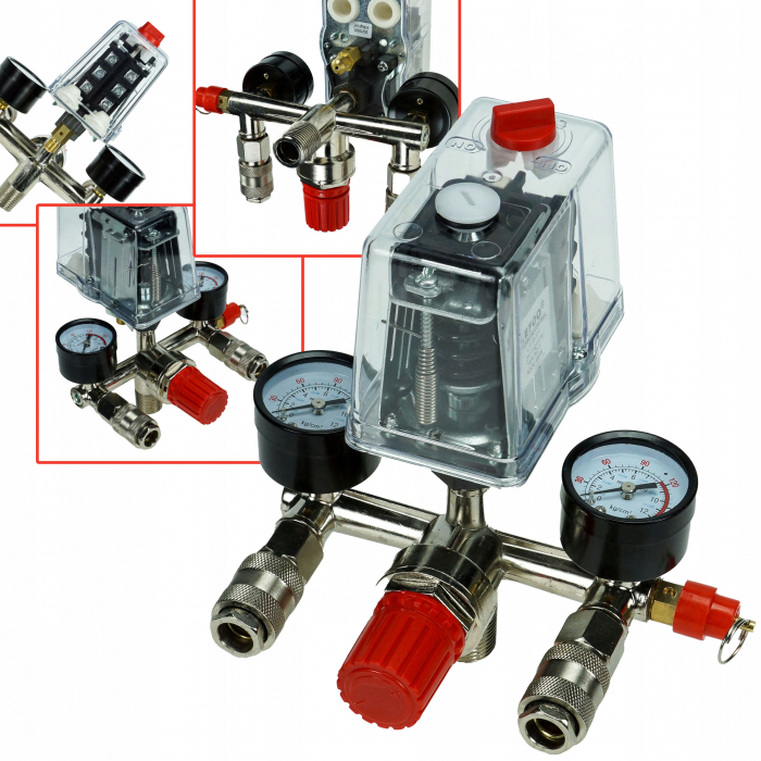 Presostat universal 380 400V trifazat trifazic regulator presiune manometru (10682) [5]