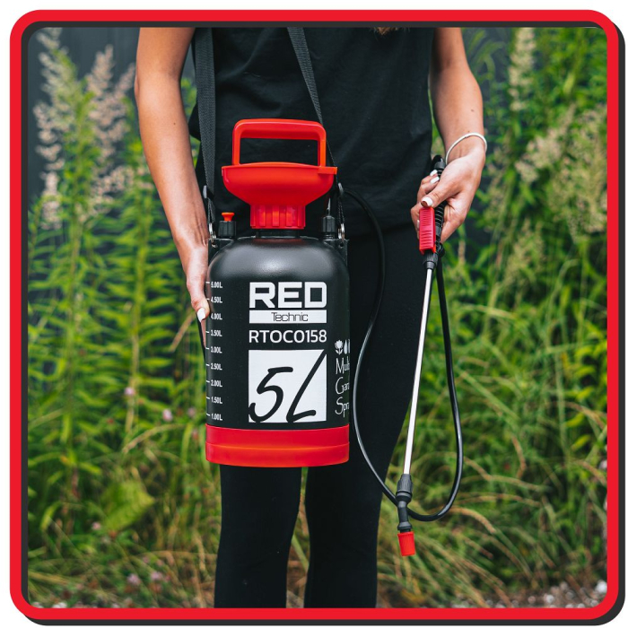 Pulverizator manual sub presiune 5 litri cu lance de 57cm si bretea pentru stropit gradina (RTOC0158) [23]