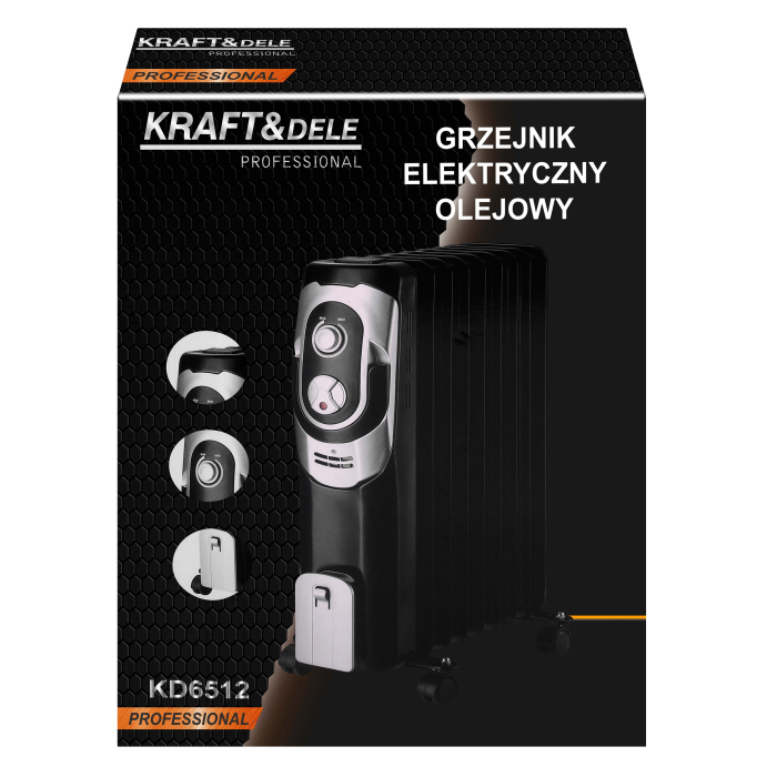 Radiator electric cu ulei 2000W cu 3 trepte de incalzire si termostat (KD6512) [14]