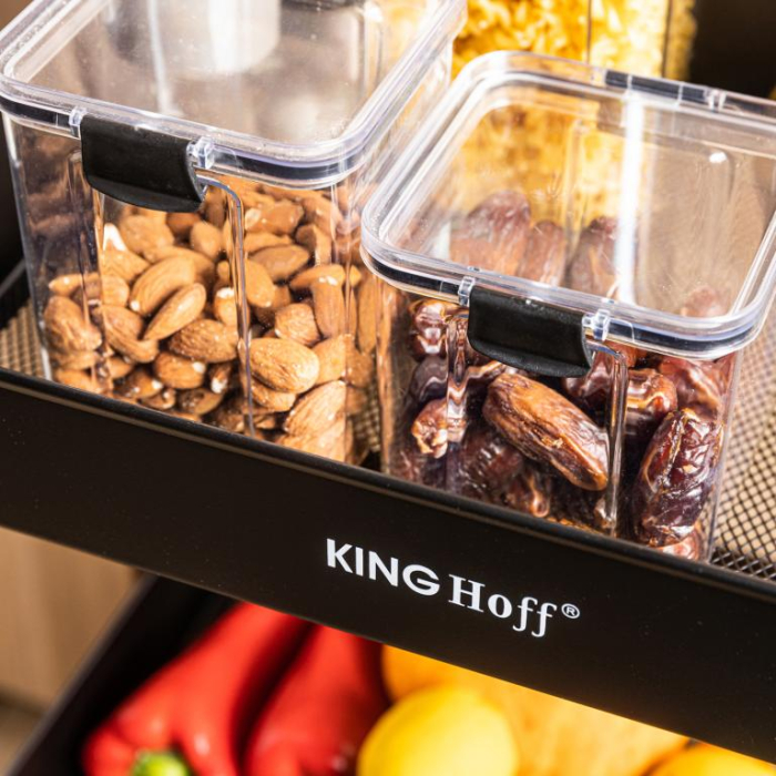 Raft mobil cu trei niveluri si roti pivotante din otel negru (KH-1941) [12]