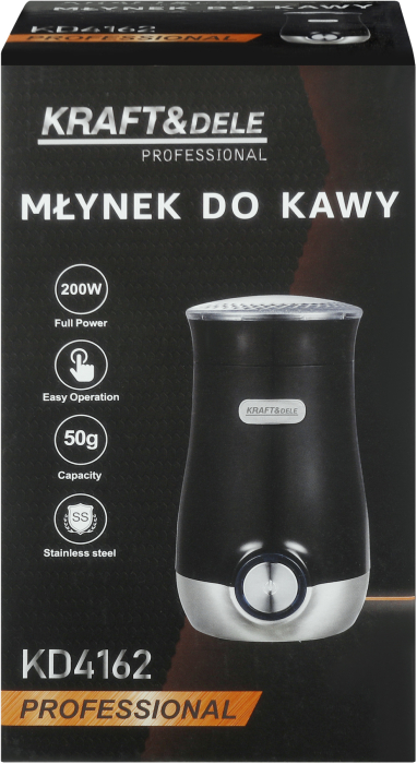 Rasnita cafea 200W 50g lame inox duble functie puls pentru cafea condimente nuci (KD4162) [13]