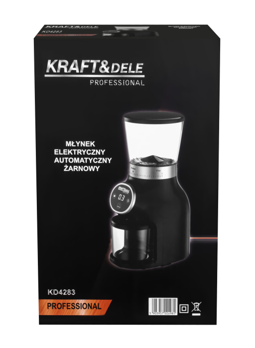 Rasnita electrica de cafea cu rasnita conica 300W cu reglaj finete si afisaj LED (KD4283) [12]