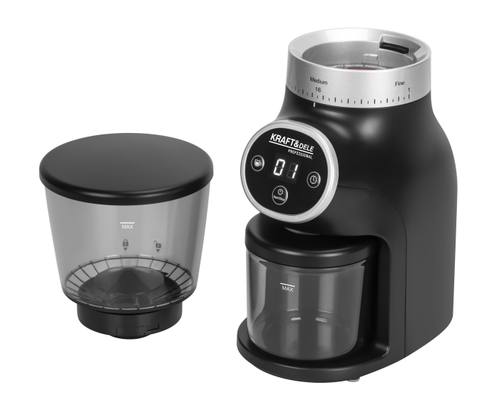 Rasnita electrica de cafea cu rasnita conica 300W cu reglaj finete si afisaj LED (KD4283) [7]