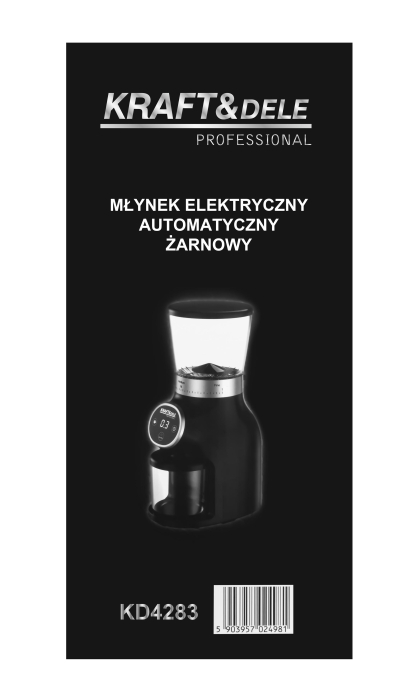 Rasnita electrica de cafea cu rasnita conica 300W cu reglaj finete si afisaj LED (KD4283) [9]