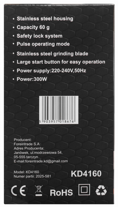 Rasnita electrica pentru cafea, 60 g, 300 W, (KD4160) [13]