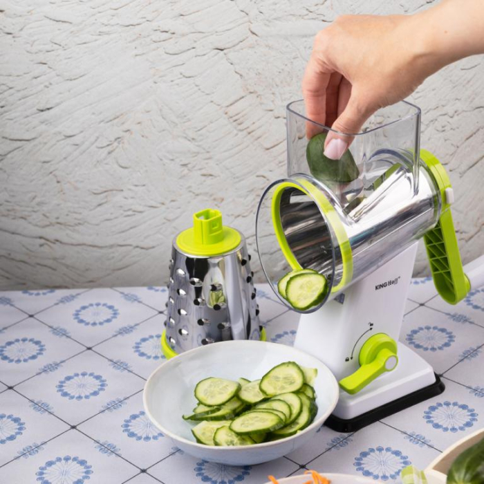 Razatoare manuala rotativa cu 3 tambure din otel inoxidabil verde (KH-1960) [8]