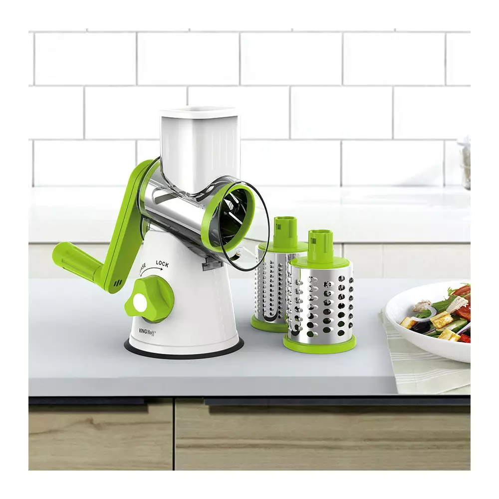 Razatoare manuala multifunctionala cu tambur din otel inoxidabil si plastic verde  (KH-1652) [2]