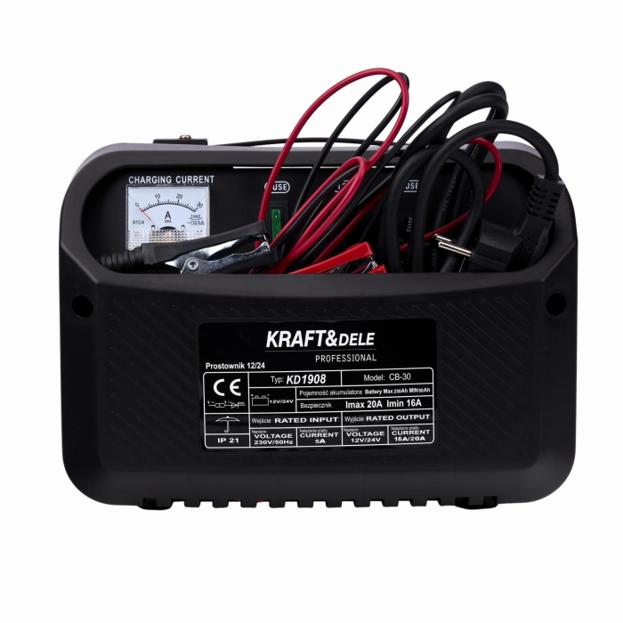 Redresor, incarcator baterie 12V 24V 30A 250Ah auto, tractor, tir, camion (KD1908) [11]