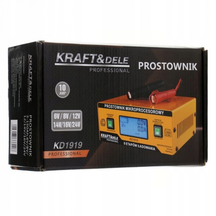 Redresor, incarcator baterie cu microprocesor 10A 6-24V 3-150Ah 6-8-12-14-18-24V auto (KD1919) [2]