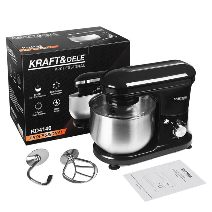 Robot bucatarie mixer planetar 2500W, bol 5 litri, 3 palete diferite, 6 trepte viteza si PULSE (KD4146) [3]