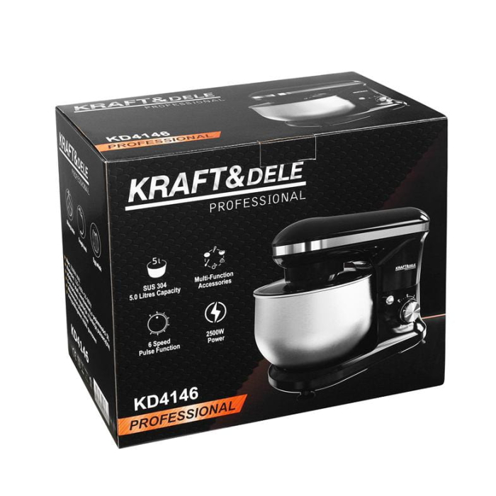 Robot bucatarie mixer planetar 2500W, bol 5 litri, 3 palete diferite, 6 trepte viteza si PULSE (KD4146) [19]