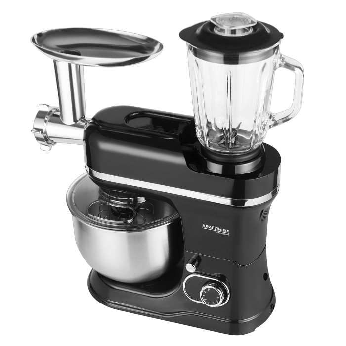 Robot bucatarie mixer planetar masina tocat carne 3000W, bol 5 litri, 3 palete diferite, 6 trepte viteza si PULSE (KD4147) [4]