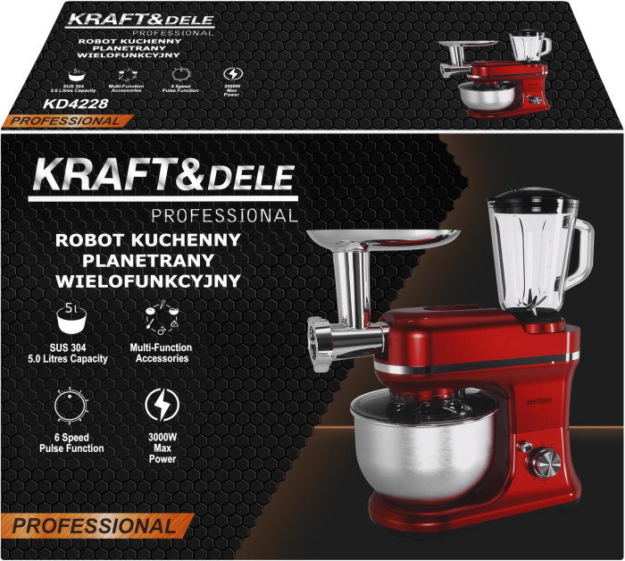 Robot de bucatarie planetar 3000W 5L multifunctional cu blender si masina de tocat (KD4228) [19]