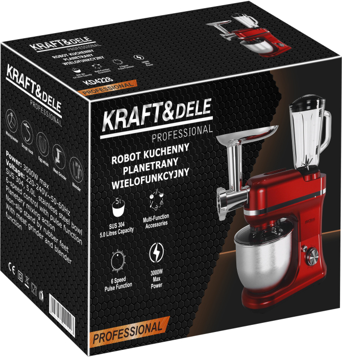 Robot de bucatarie planetar 3000W 5L multifunctional cu blender si masina de tocat (KD4228) [20]