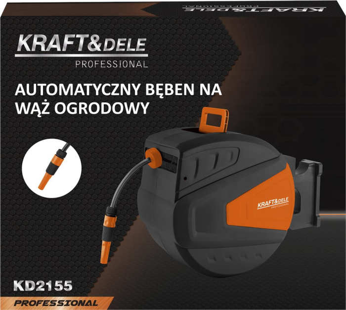 Rola automata furtun gradina 40m + 2m, 1/2", montare perete, derulare automata, 8-24 bar (KD2155) [12]