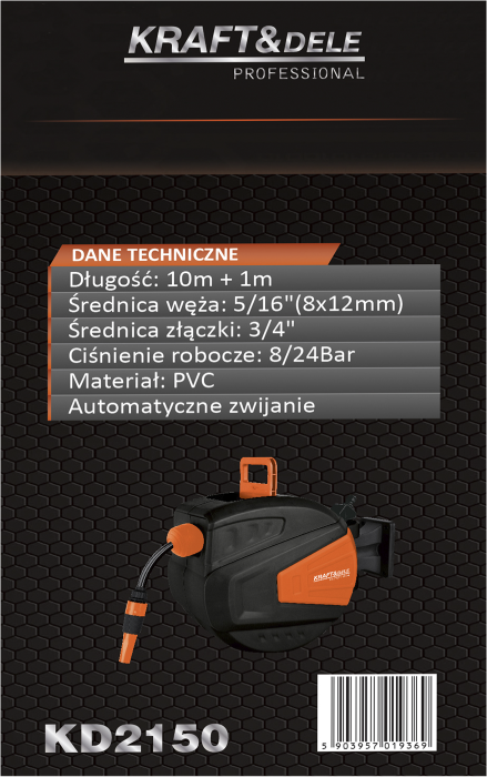 Rola automata pentru furtun de gradina 10m + 1m cu sistem de franare (KD2150) [13]