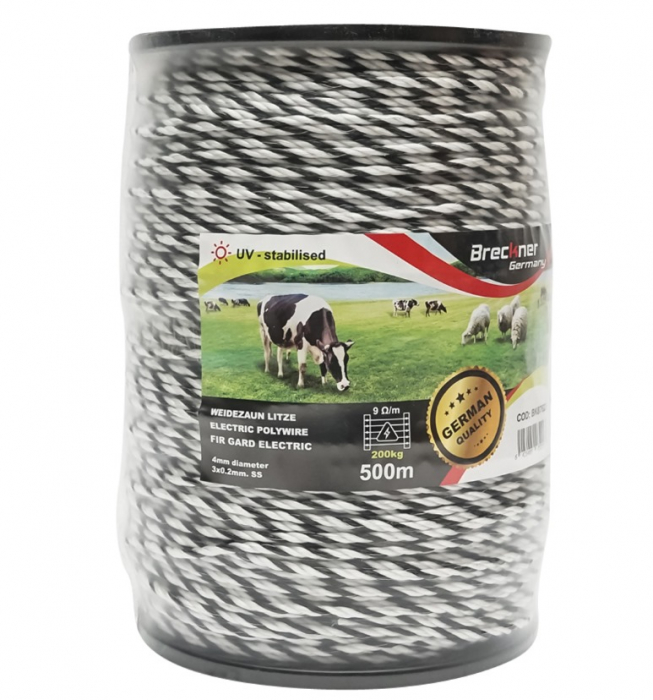 Rola fir 4 mm 200kg 3x0.2mm 0.9Ohm m SS 500m gard electric DISCY32 (BK87623) [2]