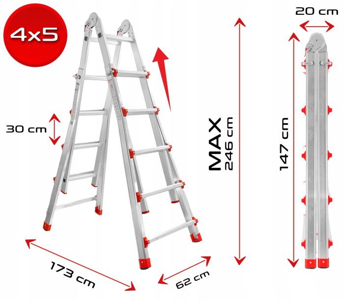 Scara multifunctionala 4x5 aluminiu (V87101) [10]