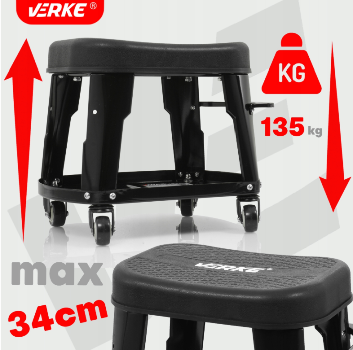 Scaun de atelier mecanic cu roti si suport pentru scule, 135 kg (V83261) [8]