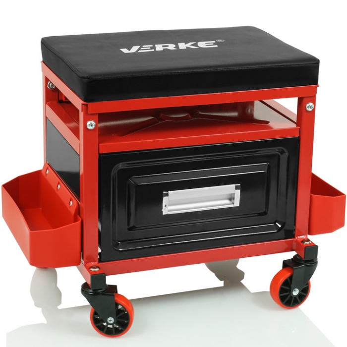 Scaun service auto cu sertar spatiu depozitare dulap scule roti 360 grade atelier mecanic (V83264) [7]