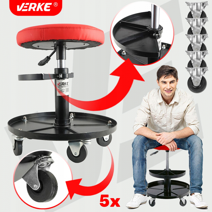 Scaun service auto inaltime reglabila scule detasabile roti 360 grade atelier mecanic (V83260) [3]