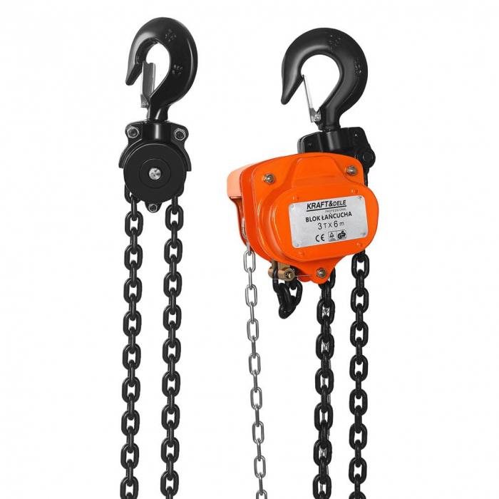 Scripete, Macara cu Lant, Palan Manual, 3T 3 Tone lant 6m 8mm (KD3502) [2]