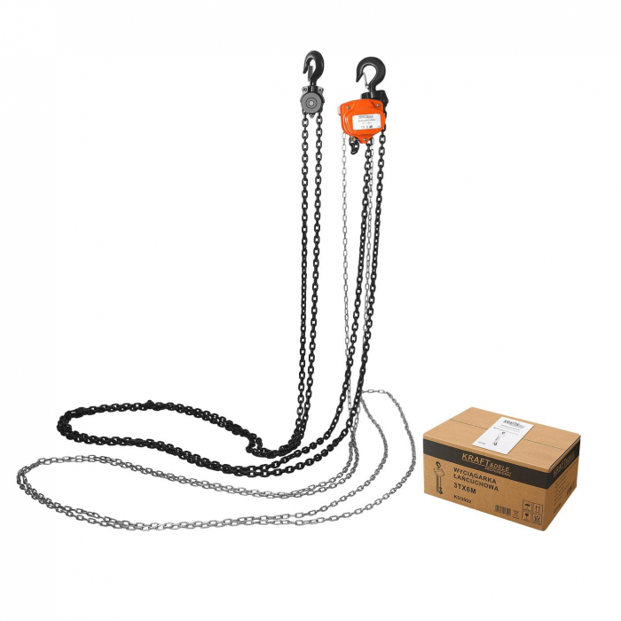 Scripete, Macara cu Lant, Palan Manual, 3T 3 Tone lant 6m 8mm (KD3502) [6]